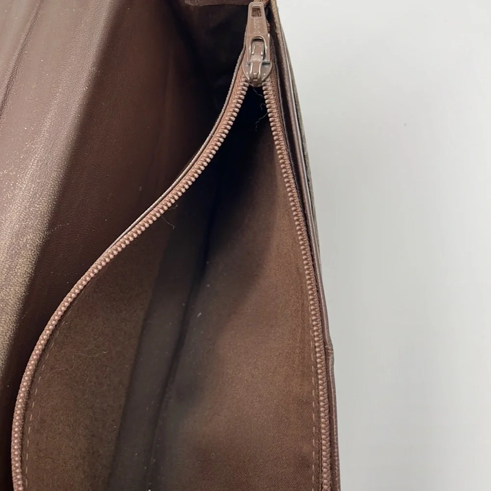 Chanel CC Flap Canvas Travel Line Long Wallet in Khaki/Brown